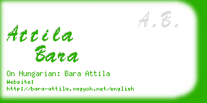 attila bara business card